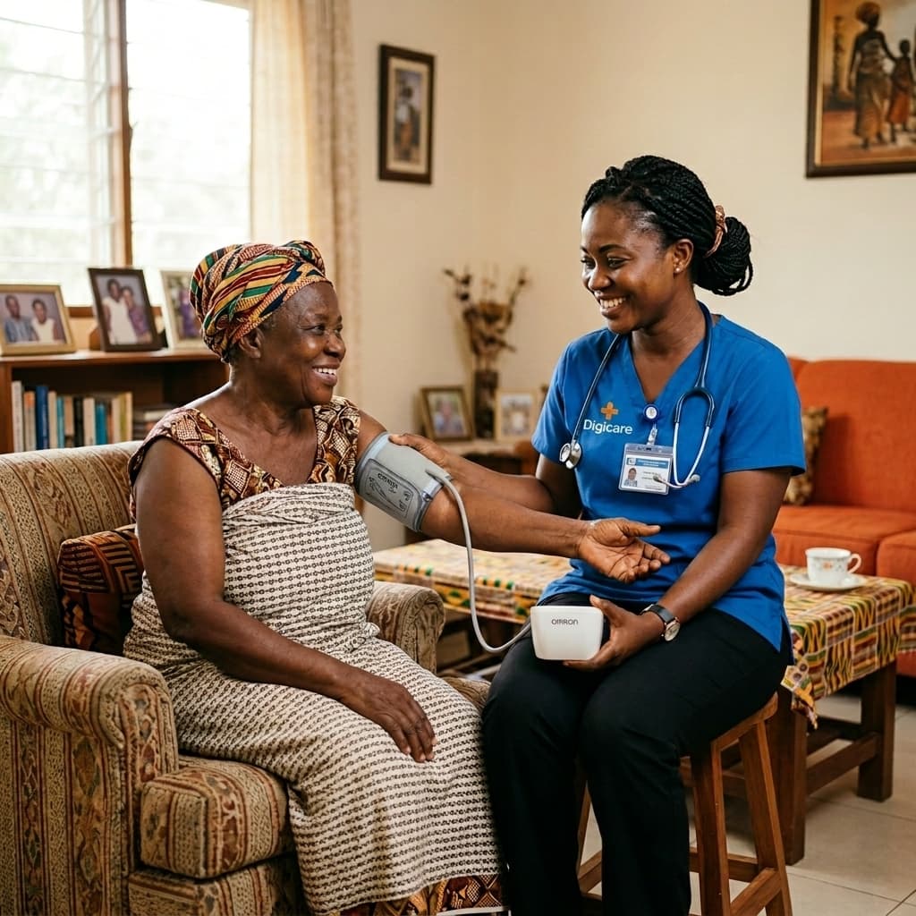 DigiCare nurse conducting a home healthcare visit