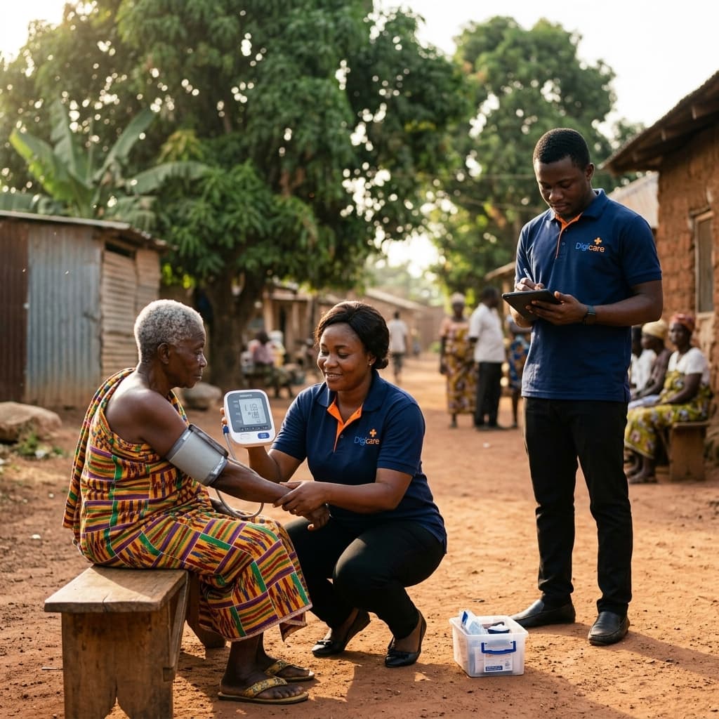 DigiCare community health outreach in Sunyani, Bono Region